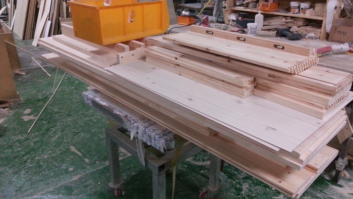 스마트 침대 평상형 (난간형)(샌딩포함)(소나무) (2000*800*1300)(1개)