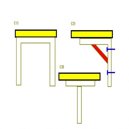 책상의 긴 상판에 적합한 중간다리