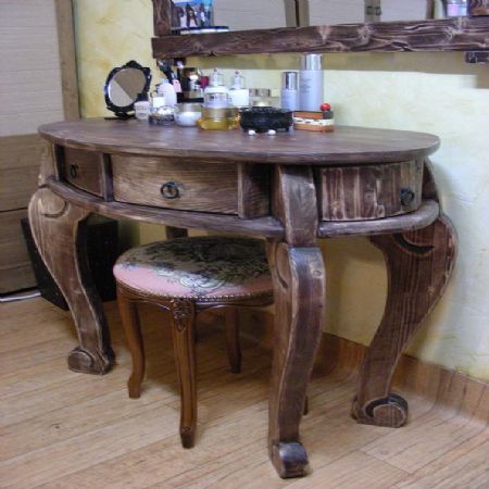 화장대 와 협탁 (스프러스 집성목)