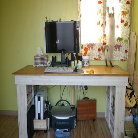 삼나무 집성목 책상, 수납장