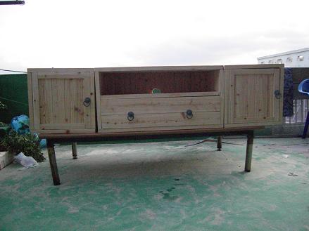 히노끼목으로 티비장 만들기..