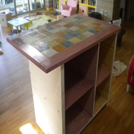 소나무집성목 아일랜드 식탁