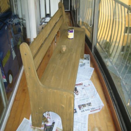 식탁의자로 쓰는 우리집 벤치... 