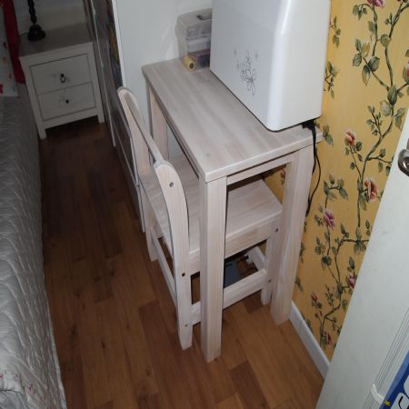 미싱 책상, 의자, 신발장입니다..