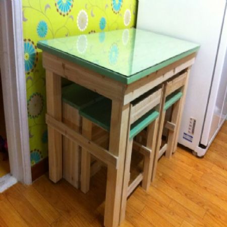 삼나무 테이블(식탁, 컴퓨터 테이블, 의자)