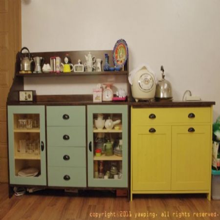 유로원목그릇유리문수납장&시즈닝주방수납장 트윈&침상형 원목수납의자