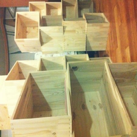 몬드리안 공간박스로 만든 침대겸 수납장