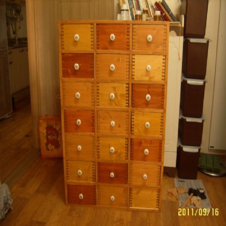 스프러스 로 만든 21칸약장