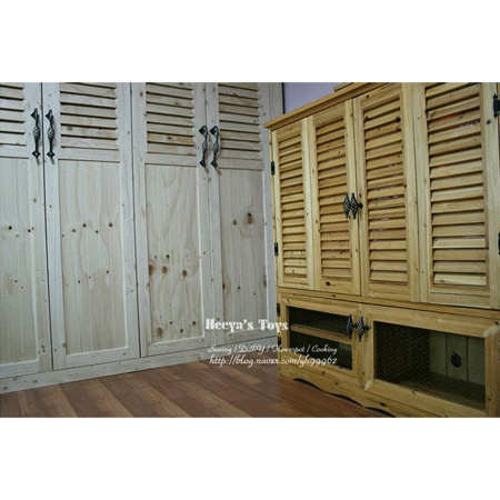 원목 패널 시즈닝 2단 붙박이장 만들기