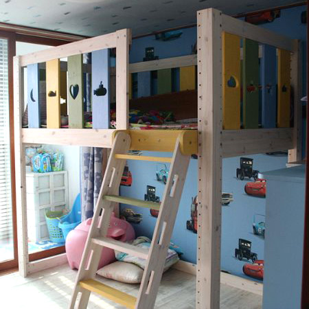 홍송으로 만든 스마트 벙커침대