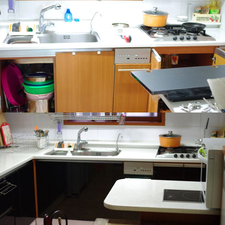 싱크대 문짝만 교체해 봤어요