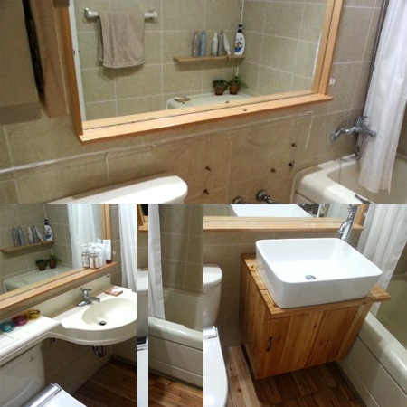 욕실 세면대 하부장 만들기