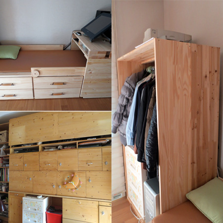 수납침대와 슬라이딩책상