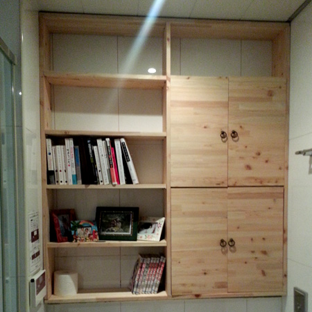 히노끼 집성목으로 만든 욕실장