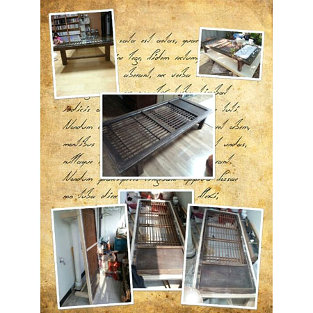 헌 창호문으로 다탁 만들기