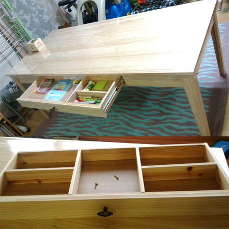 원목 건강 양쪽서랍 식탁(소나무)