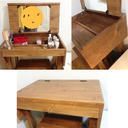 스프러스 집성목으로 만든 화장대