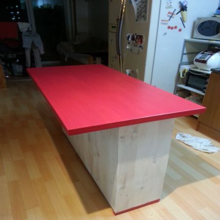 싱크대 상부장으로 만든 아일랜드 테이블