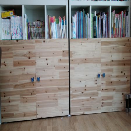 삼나무판재로 서랍장 문짝달기 