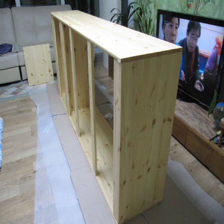 홍송집성목 책장에 텅오일 칠하기