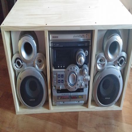 소나무 집성목으로 만든 오디오장~