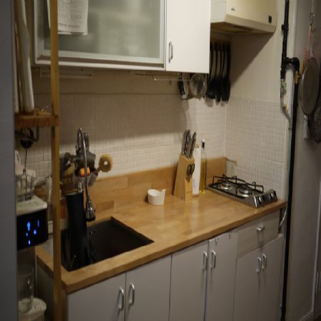 엘더 상판으로 교체한 작은 주방!