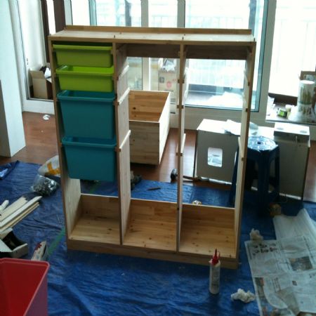 삼나무 장난감 정리함 제작 