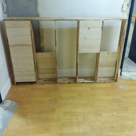 아카시아 집성목 가벽 겸용 선반, 책장