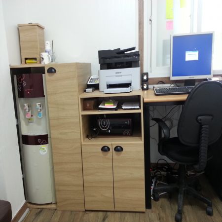 무늬목 합판으로 사무실가구 정수기정리대