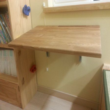 애쉬 집성목 접이식 책상