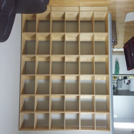 자작나무 합판으로 만든 거실용 대형 책장