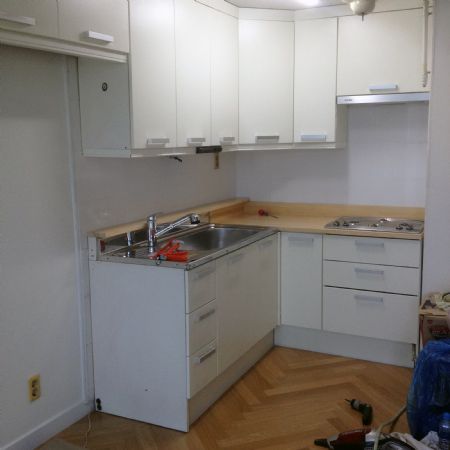 원목 싱크대 상판 교체