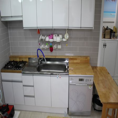 주방 씽크대 자작원목으로 부분교체했어요~