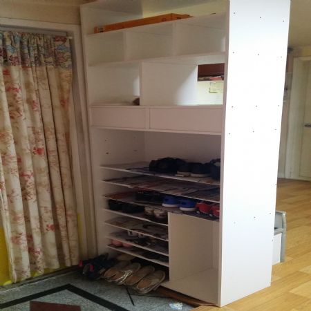 코팅합판으로 만등 신발장...