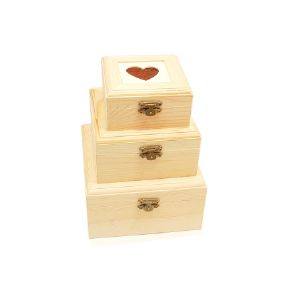 원목 사각 박스 대형 하트무늬
