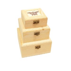 원목 사각 박스 대형 나비무늬