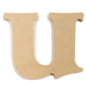 포크아트 (110x110mm) 알파벳 이니셜(initial) 영문 소문자  u(월넛 3mm)