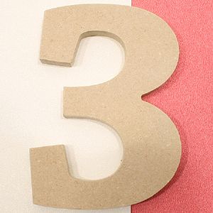 포크아트 (110x110mm) 넘버 이니셜(initial) 3(미송합판 4.8mm)