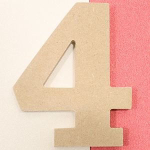 포크아트 (110x110mm) 넘버 이니셜(initial) 4(미송합판 4.8mm)