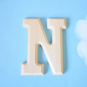 원목(150x150x14mm) 알파벳 이니셜(initial) 영문 대문자 N