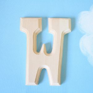 원목(150x150x14mm) 알파벳 이니셜(initial) 영문 대문자 W