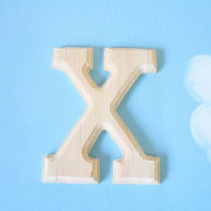원목(150x150x14mm) 알파벳 이니셜(initial) 영문 대문자 X