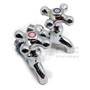 십자핸들 가로꼭지 15mm 파랑(냉수용)