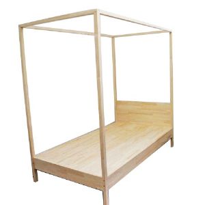 베이직 캐노피 원목 침대(더블매트 1350X2000)평상식(DIY 반제품)(소나무) (2120*2100*1470)