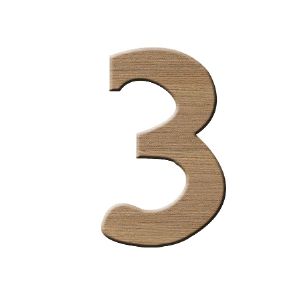 이니셜 쿠키체 두께 60x60x5mm 숫자 3 패널옹이