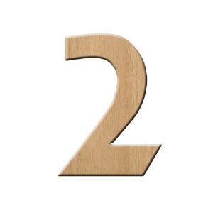 이니셜 쿠키체 두께 60x60x3mm 숫자 2 오크