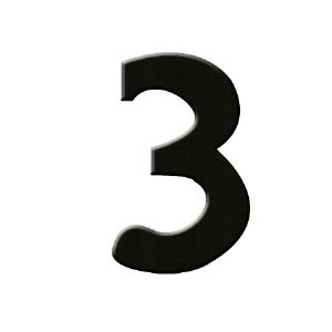 이니셜 쿠키체 두께 60x60x3mm 숫자 3 월넛