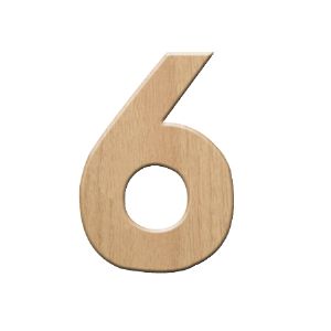 이니셜 쿠키체 두께 60x60x3mm 숫자 6 오크
