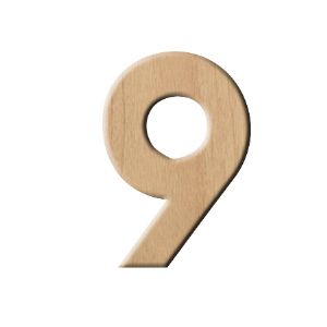 이니셜 쿠키체 두께 60x60x3mm 숫자 9 오크
