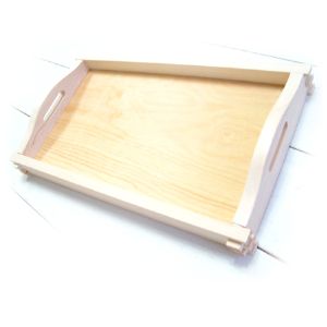 원목 쟁반 트레이 대 (짜임가공)